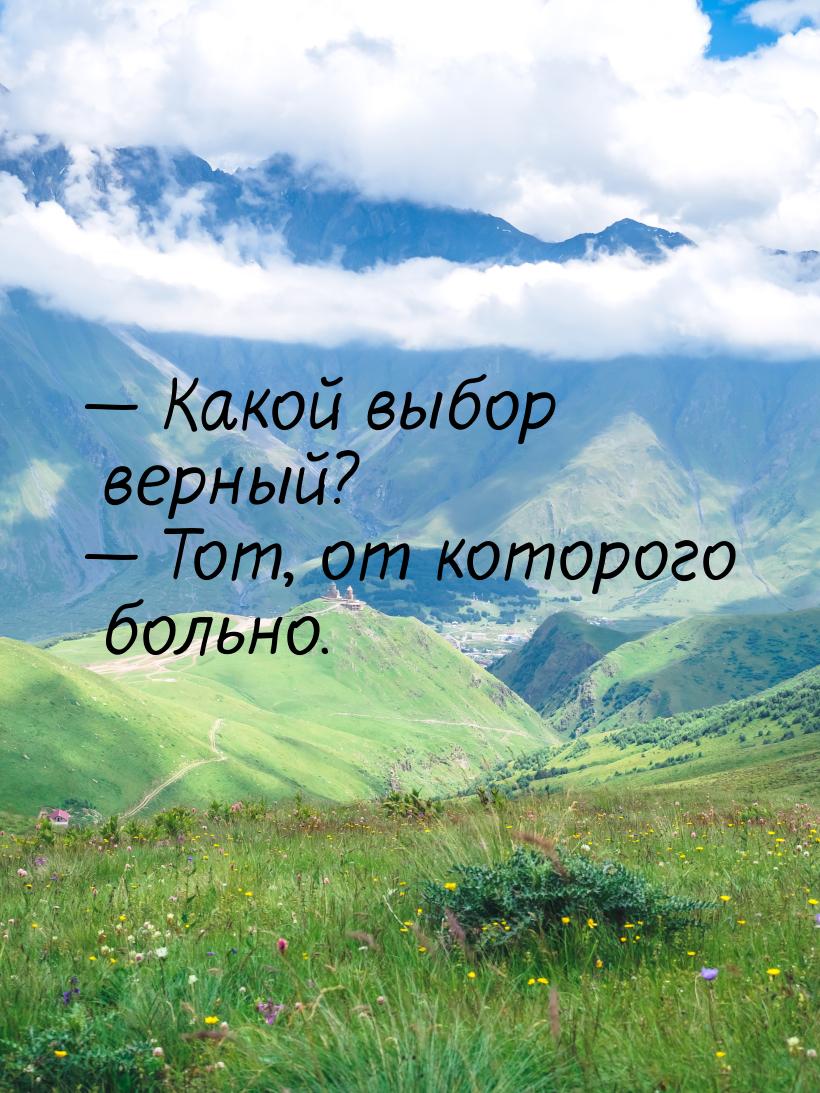 — Какой выбор верный? — Тот, от которого больно.