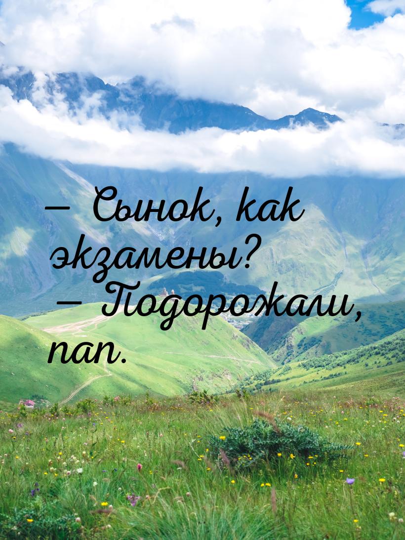 — Сынок, как экзамены? — Подорожали, пап.