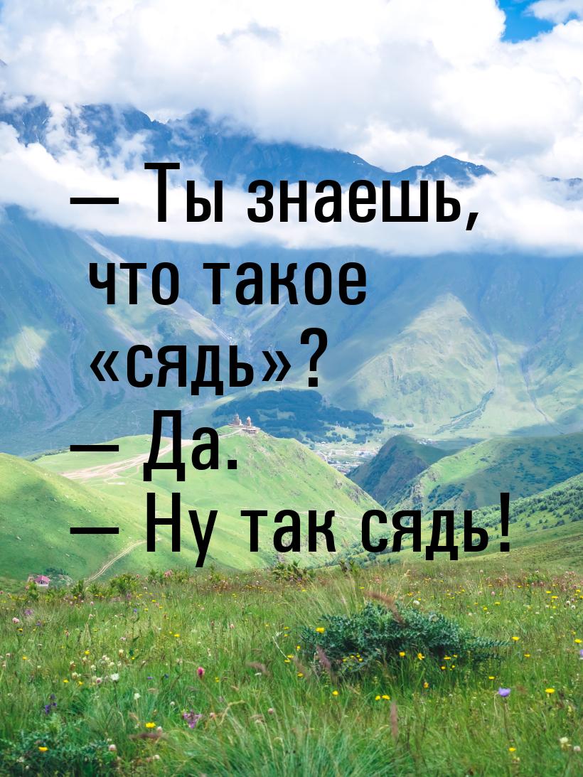 — Ты знаешь, что такое «сядь»? — Да. — Ну так сядь!