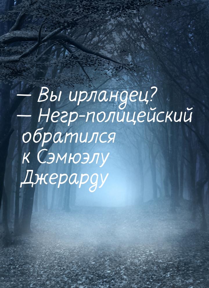 — Вы ирландец? — Негр-полицейский обратился к Сэмюэлу Джерарду