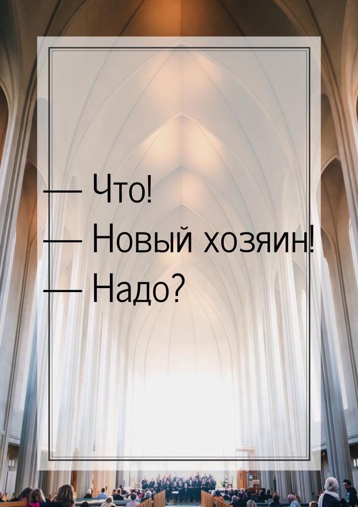  Что!  Новый хозяин!  Надо?