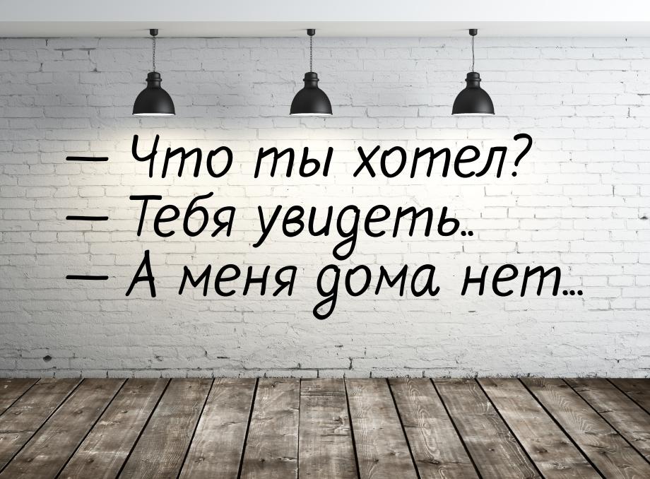  Что ты хотел?  Тебя увидеть..  А меня дома нет...