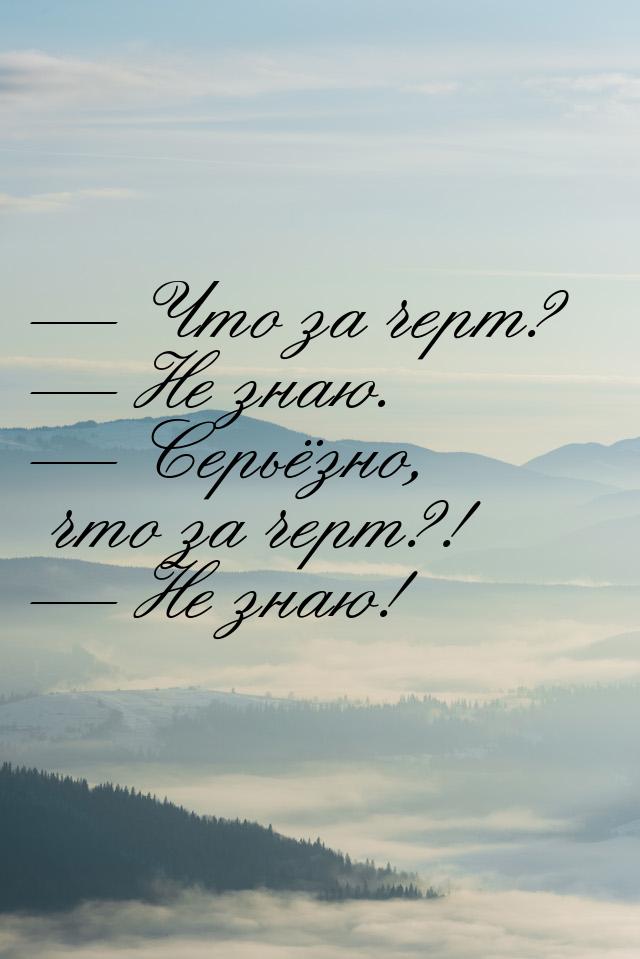  Что за черт?  Не знаю.  Серьёзно, что за черт?!  Не знаю!