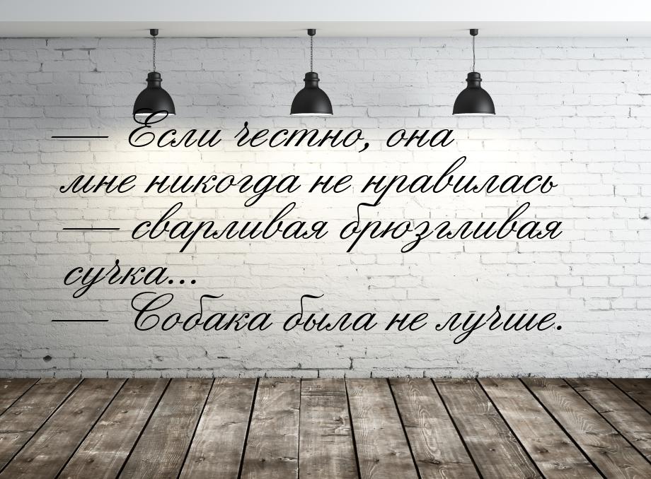  Если честно, она мне никогда не нравилась  сварливая брюзгливая сучка... &m