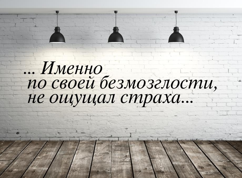 ... Именно по своей безмозглости, не ощущал страха...