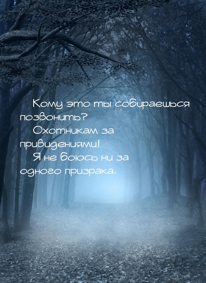  Кому это ты собираешься позвонить?  Охотникам за привидениями!  Я не