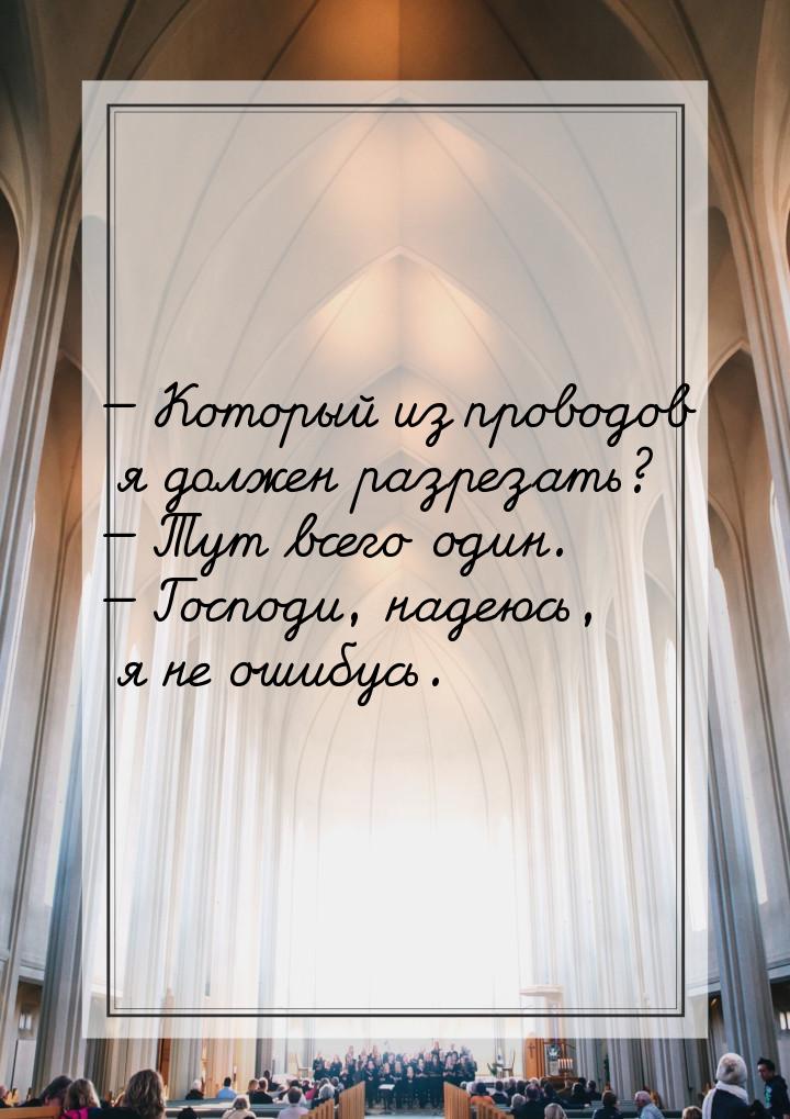  Который из проводов я должен разрезать?  Тут всего один.  Господи, н