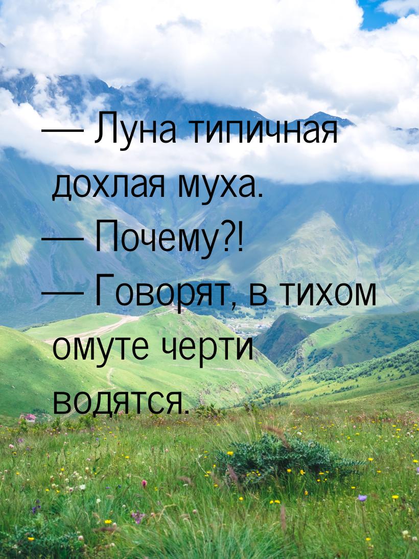  Луна типичная дохлая муха.  Почему?!  Говорят, в тихом омуте черти в