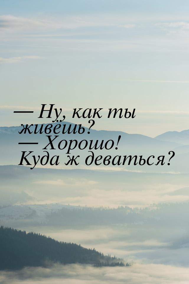  Ну, как ты живёшь?   Хорошо! Куда ж деваться?