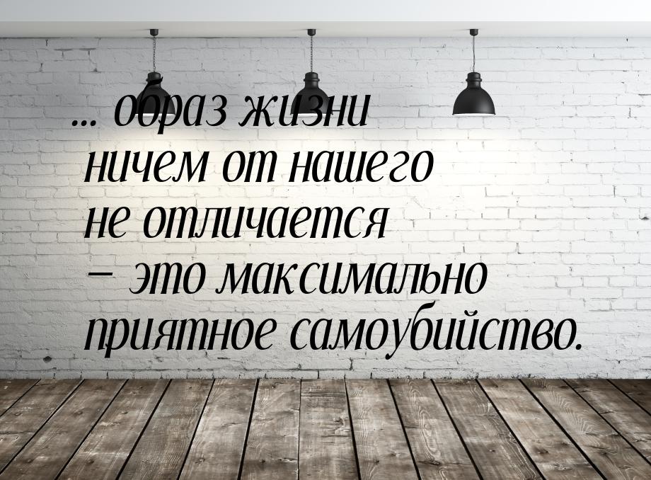 ... образ жизни ничем от нашего не отличается  это максимально приятное самоубийств