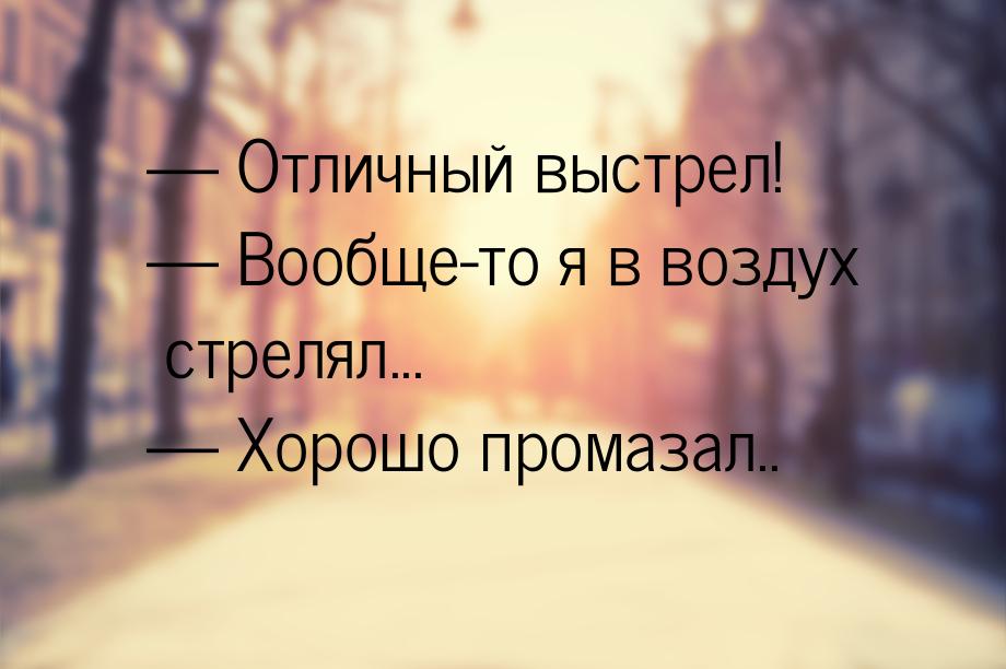  Отличный выстрел!  Вообще-то я в воздух стрелял...  Хорошо промазал.