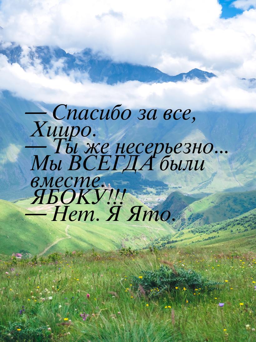  Спасибо за все, Хииро.  Ты же несерьезно... Мы ВСЕГДА были вместе. ЯБОКУ!!!