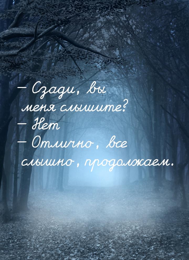  Сзади, вы меня слышите?  Нет  Отлично, все слышно, продолжаем.