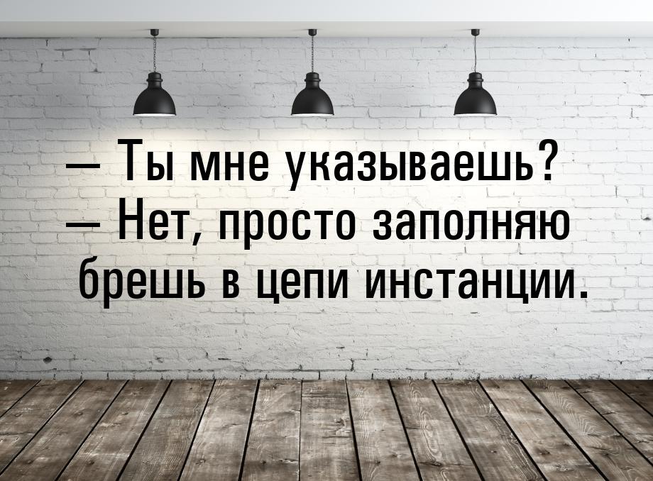  Ты мне указываешь?  Нет, просто заполняю брешь в цепи инстанции.