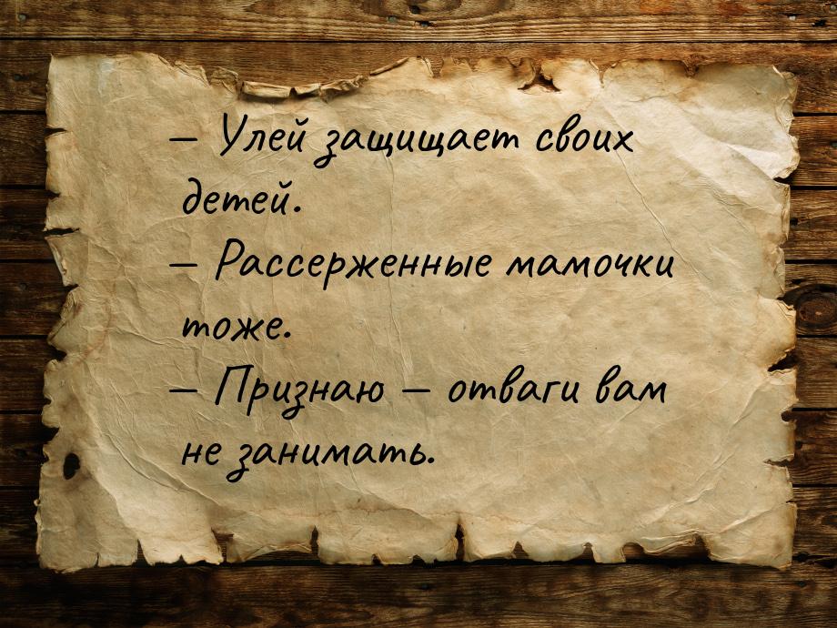  Улей защищает своих детей.  Рассерженные мамочки тоже.  Признаю &mda