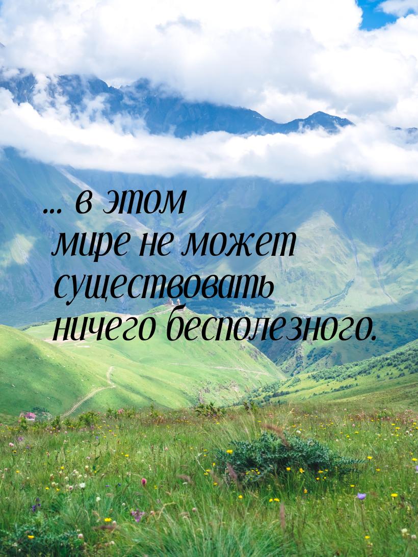 ... в этом мире не может существовать ничего бесполезного.