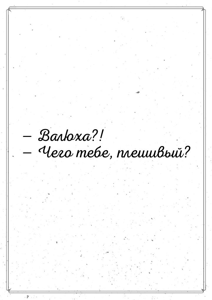  Валюха?!  Чего тебе, плешивый?