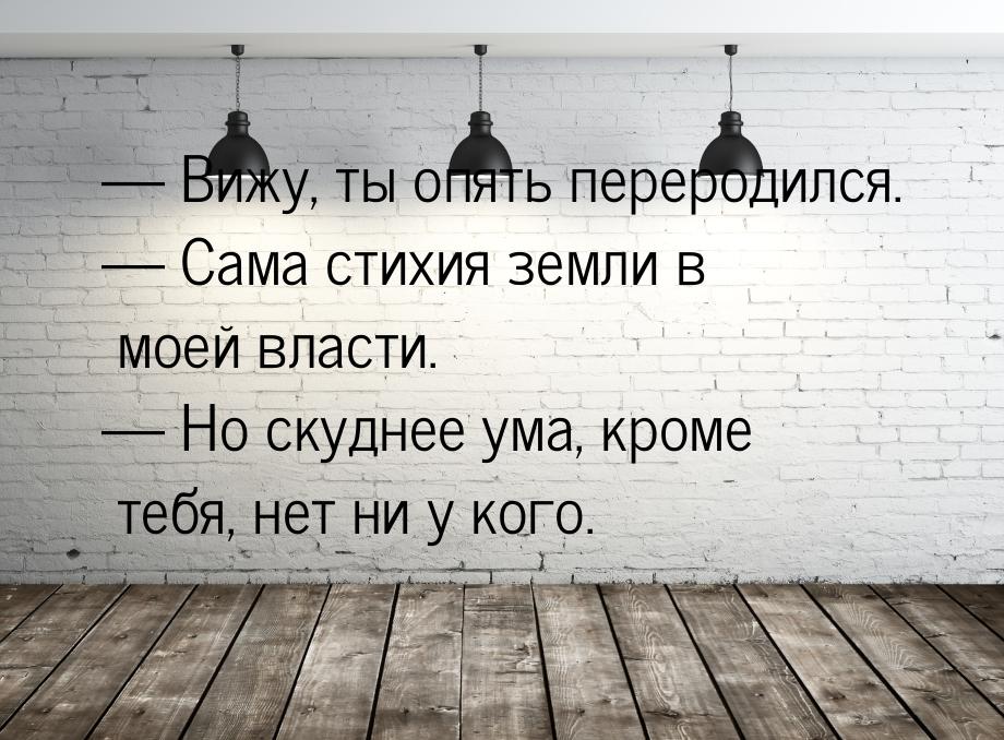  Вижу, ты опять переродился.  Сама стихия земли в моей власти.  Но ск