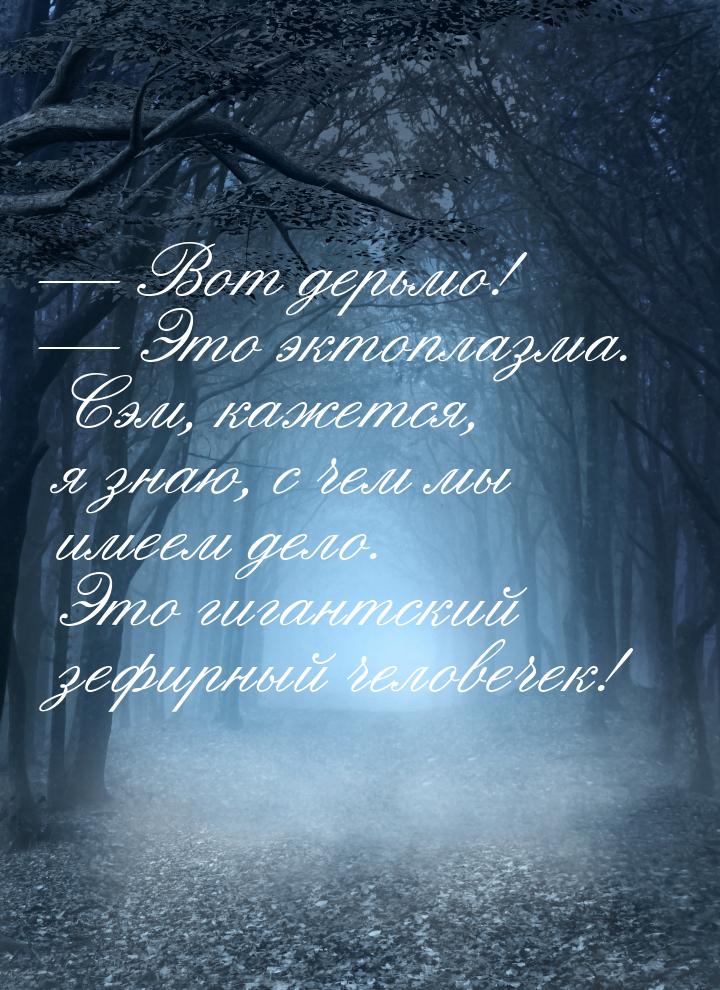  Вот дерьмо!  Это эктоплазма. Сэм, кажется, я знаю, с чем мы имеем дело. Это