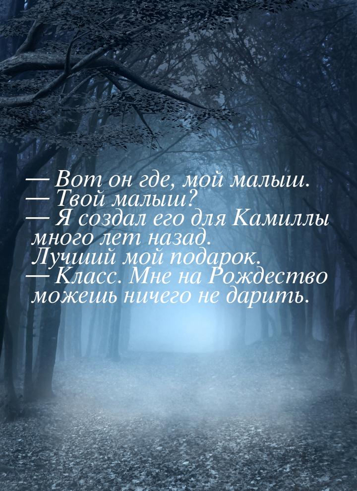  Вот он где, мой малыш.  Твой малыш?  Я создал его для Камиллы много 