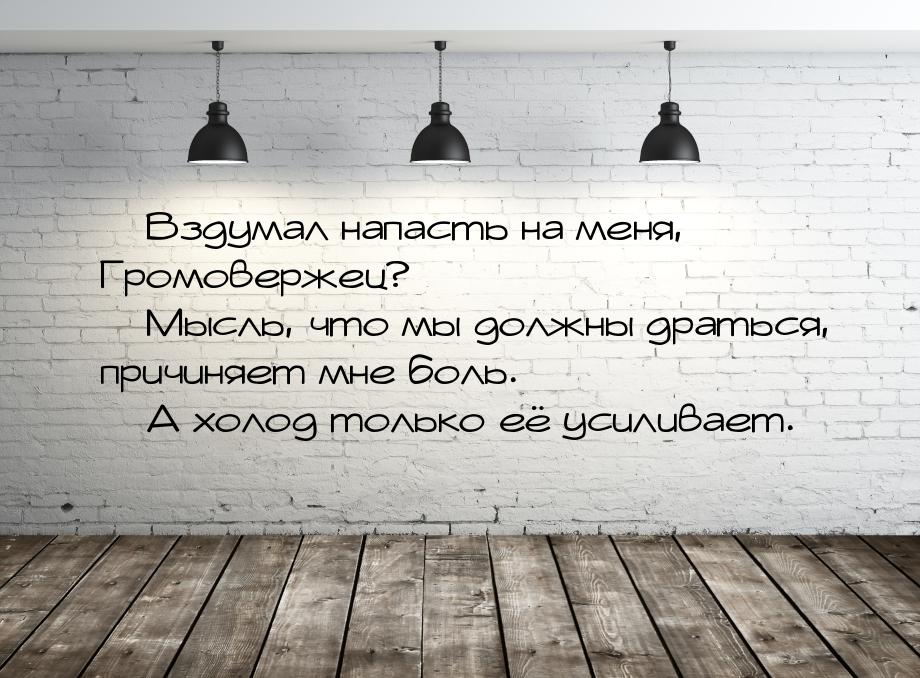  Вздумал напасть на меня, Громовержец?  Мысль, что мы должны драться, причин