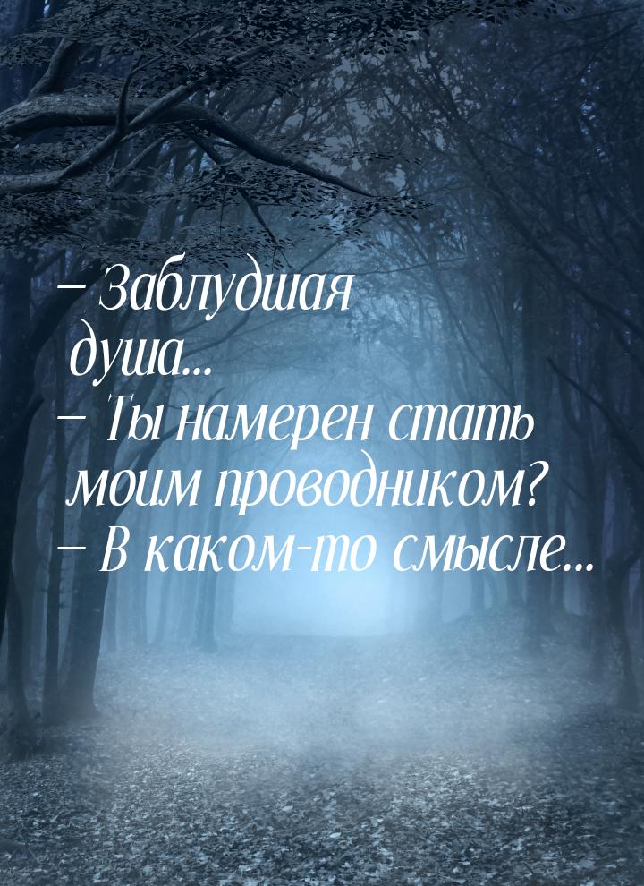  Заблудшая душа...  Ты намерен стать моим проводником?  В каком-то см