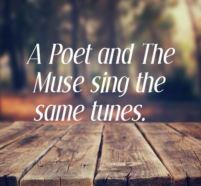 A Poet and The Muse sing the same tunes.