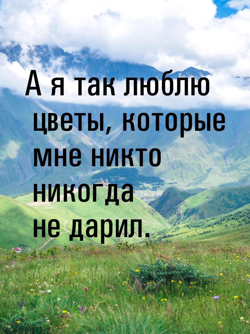 А я так люблю цветы, которые мне никто никогда не дарил.