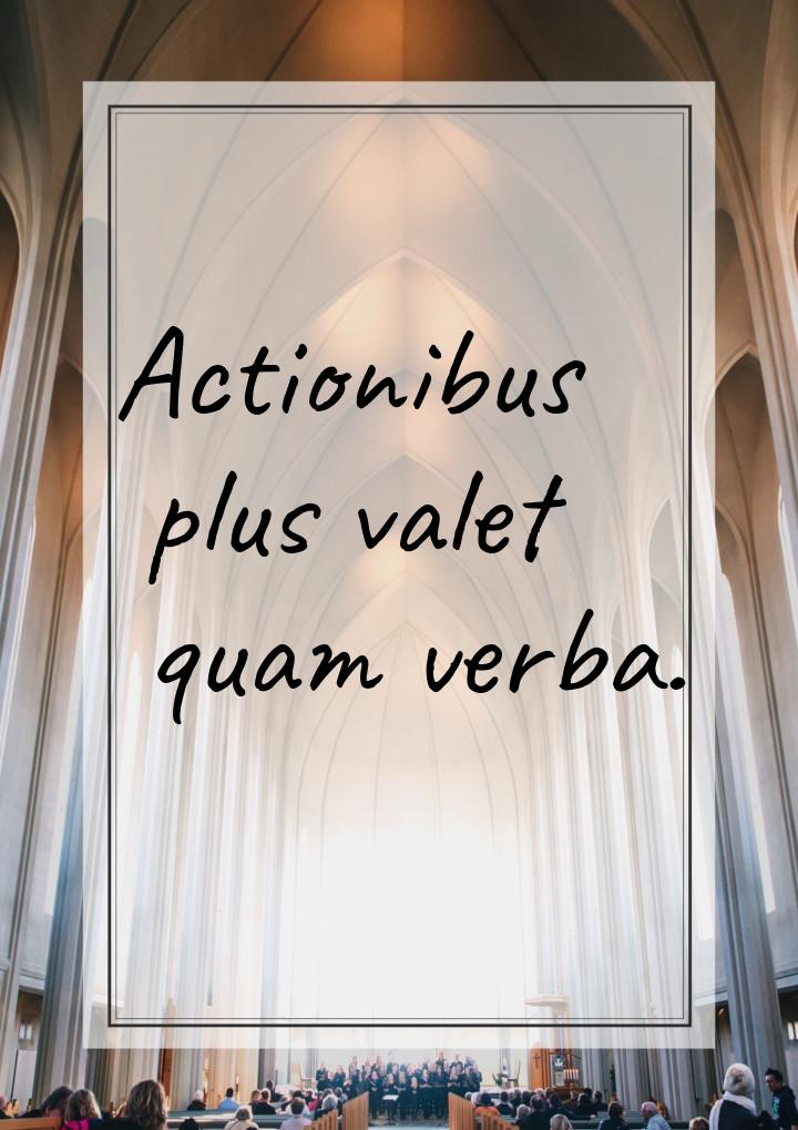 Actionibus plus valet quam verba.