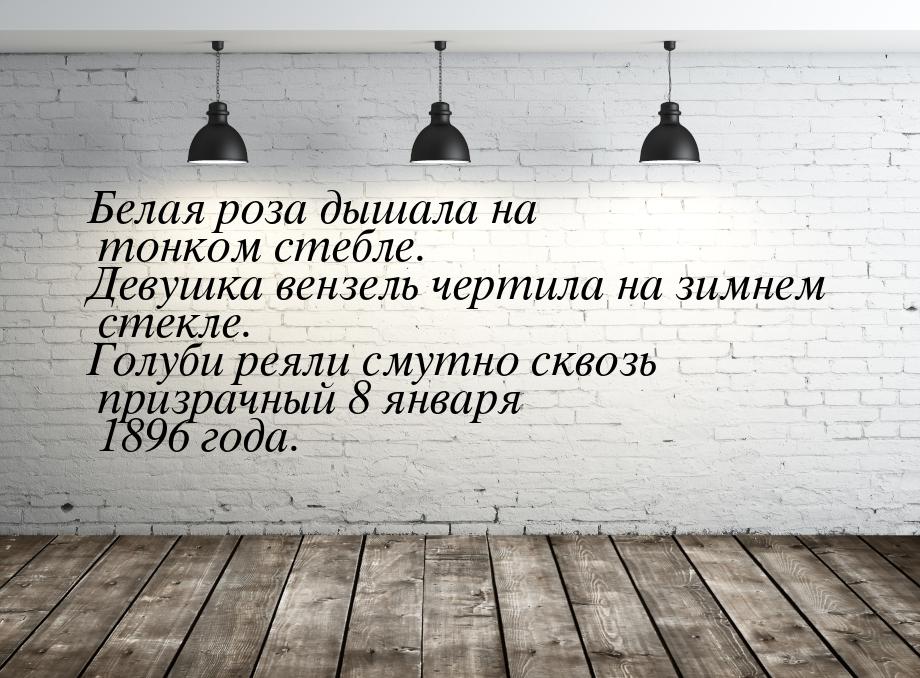 Белая роза дышала на тонком стебле. Девушка вензель чертила на зимнем стекле. Голуби реяли