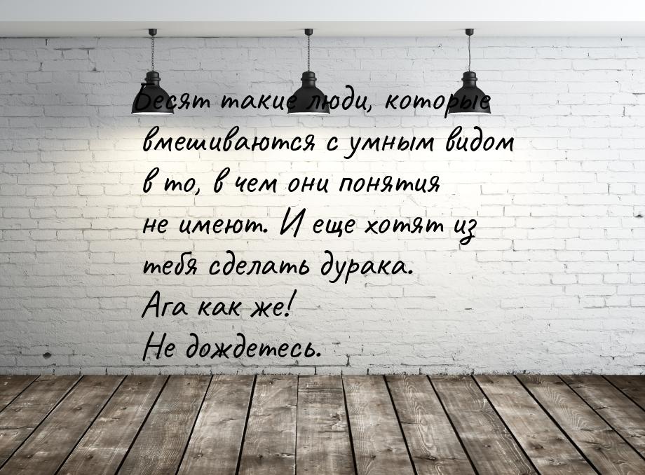 Бесят такие люди, которые вмешиваются с умным видом в то, в чем они понятия не имеют. И ещ