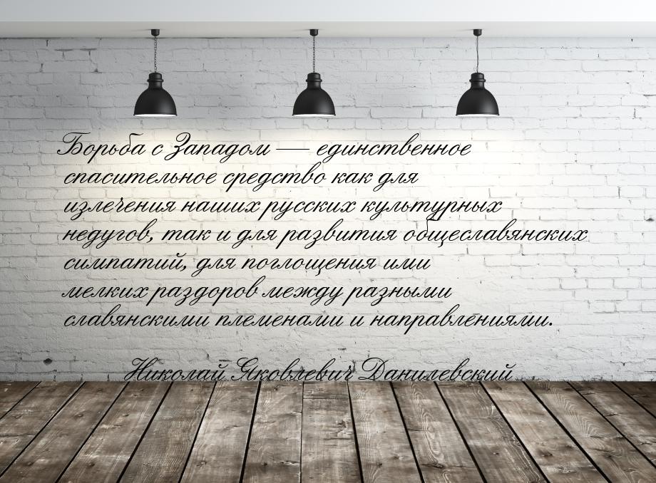 Борьба с Западом  единственное спасительное средство как для излечения наших русски