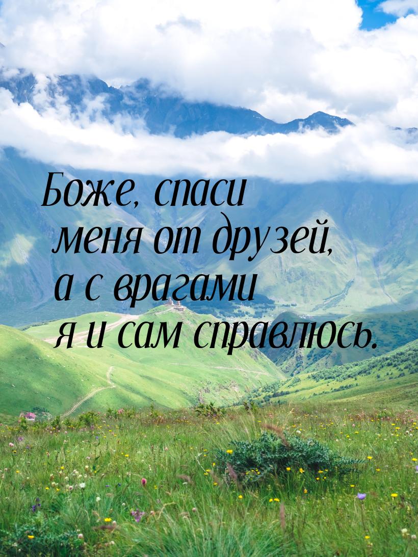 Боже, спаси меня от друзей, а с врагами я и сам справлюсь.