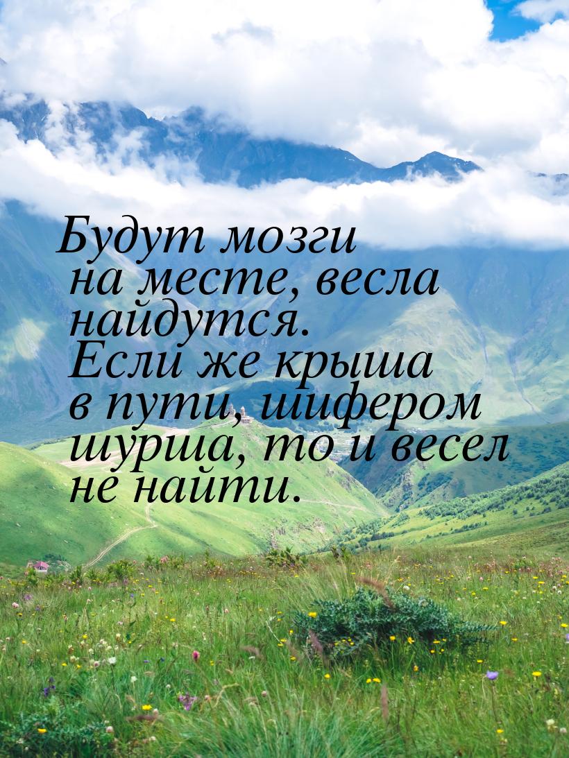 Будут мозги на месте, весла найдутся. Если же крыша в пути, шифером шурша, то и весел не н