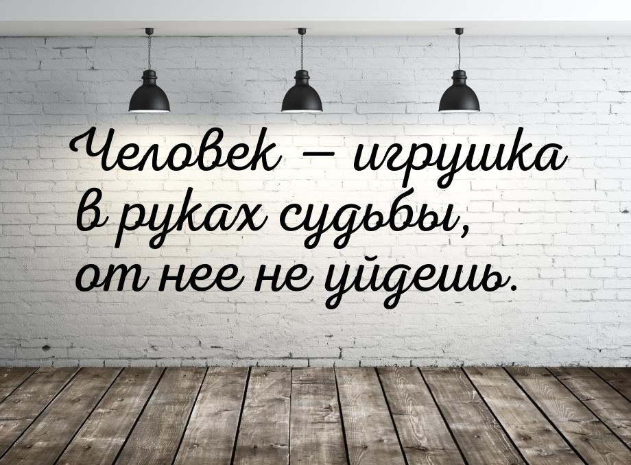 Человек  игрушка в руках судьбы, от нее не уйдешь.