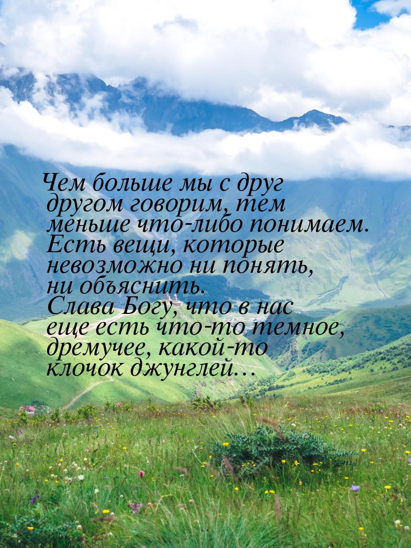 Чем больше мы с друг другом говорим, тем меньше что-либо понимаем. Есть вещи, которые нево