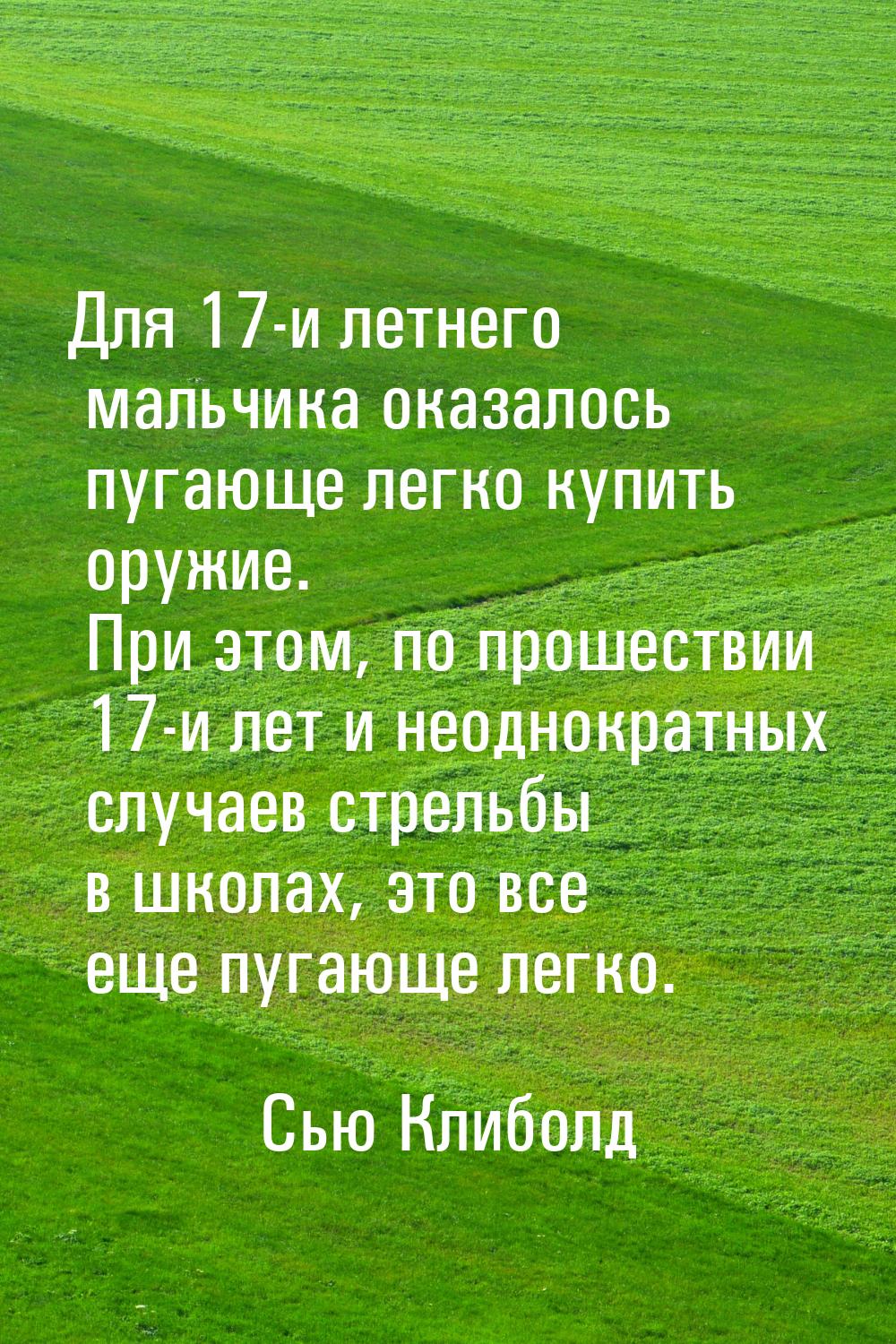 Для 17-и летнего мальчика оказалось пугающе легко купить оружие. При этом, по прошествии 1