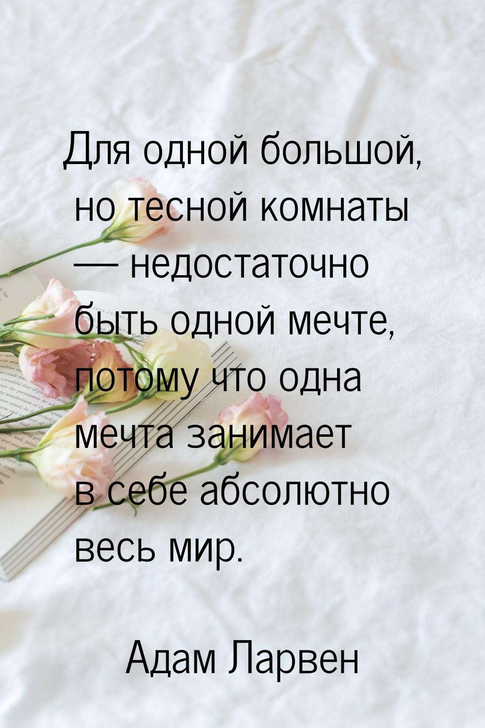 Для одной большой, но тесной комнаты — недостаточно быть одной мечте, потому что одна мечт