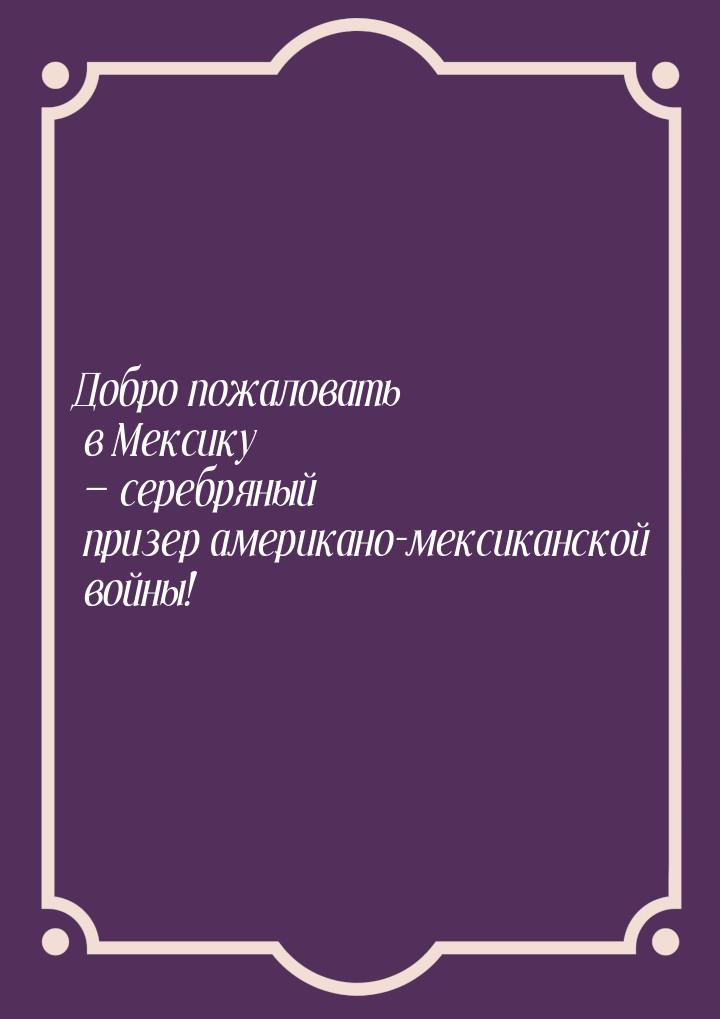 Добро пожаловать в Мексику  серебряный призер американо-мексиканской войны!