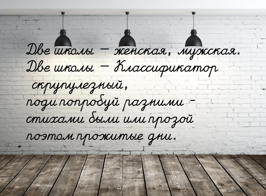 Две школы  женская, мужская. Две школы  Классификатор скрупулезный, поди поп