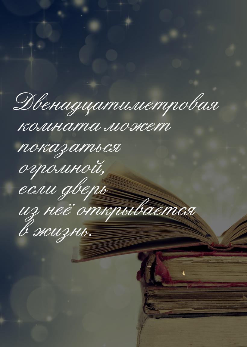 Двенадцатиметровая комната может показаться огромной, если дверь из неё открывается в жизн