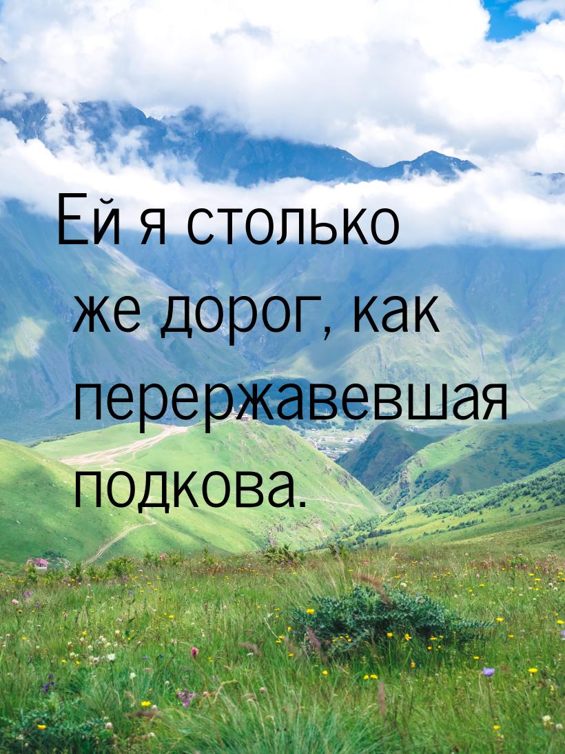 Ей я столько же дорог, как перержавевшая подкова.