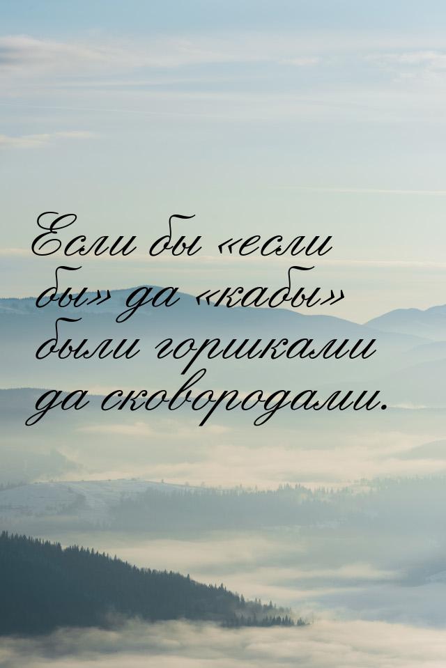 Если бы «если бы» да «кабы» были горшками да сковородами.