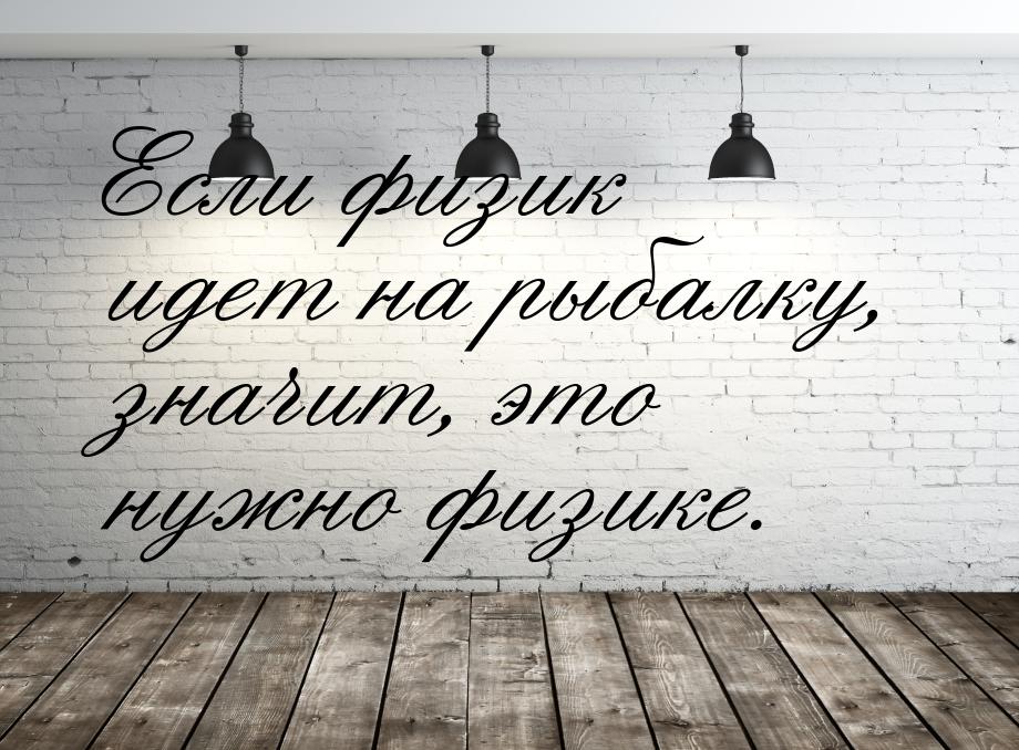 Если физик идет на рыбалку, значит, это нужно физике.