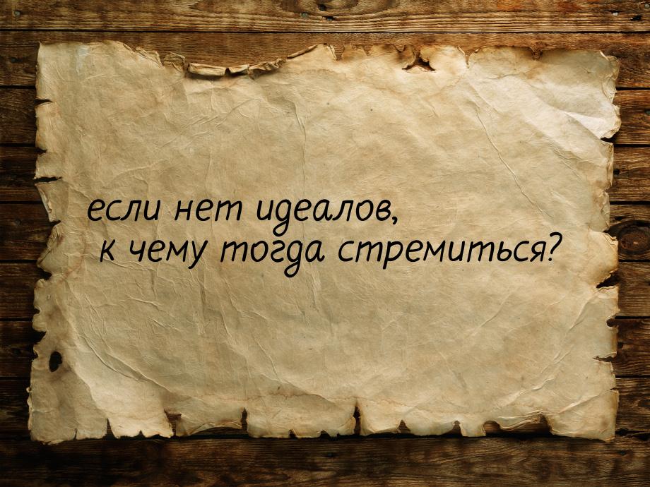 если нет идеалов, к чему тогда стремиться?