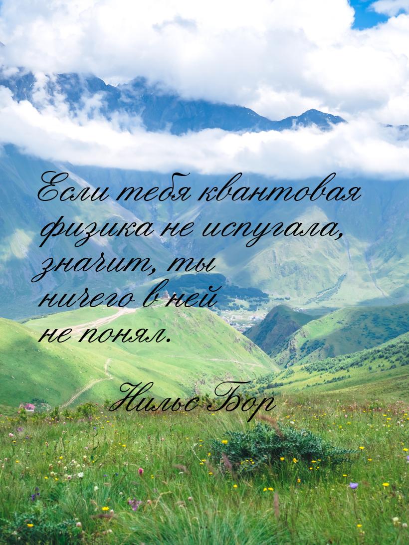 Если тебя квантовая физика не испугала, значит, ты ничего в ней не понял.