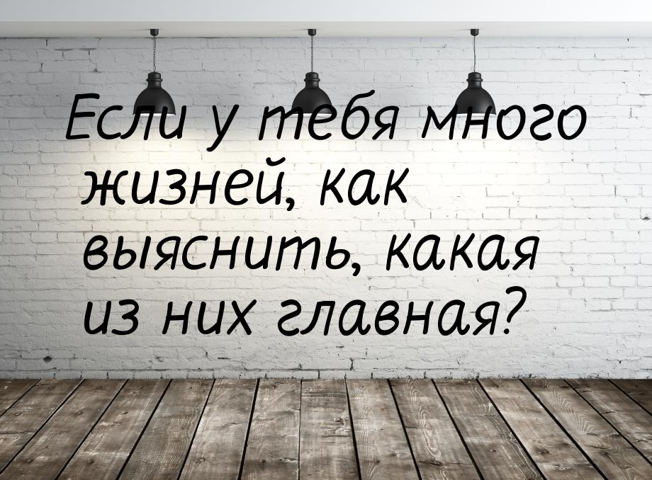 Если у тебя много жизней, как выяснить, какая из них главная?