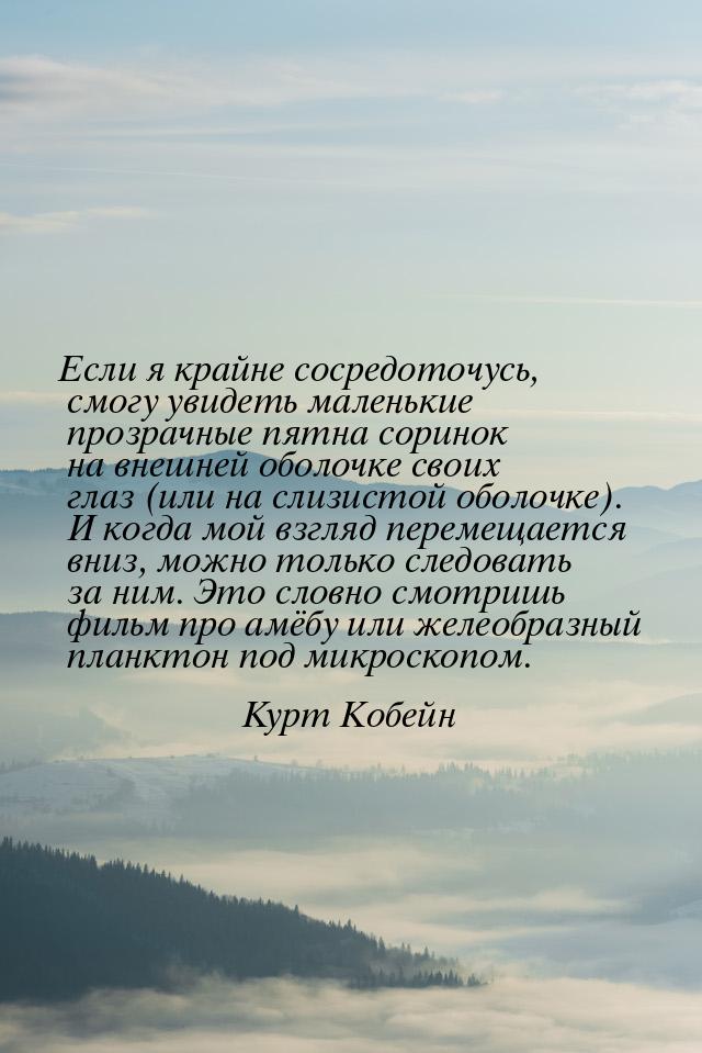 Если я крайне сосредоточусь, смогу увидеть маленькие прозрачные пятна соринок на внешней о