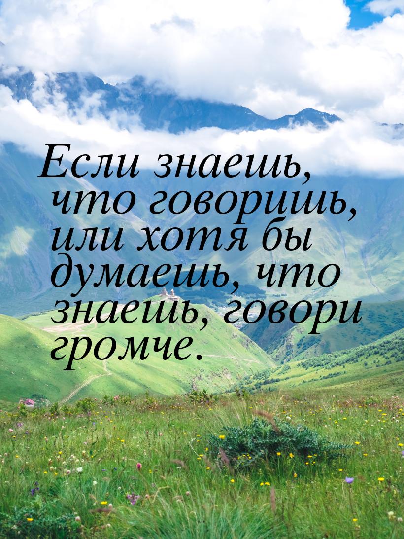 Если знаешь, что говоришь, или хотя бы думаешь, что знаешь, говори громче.