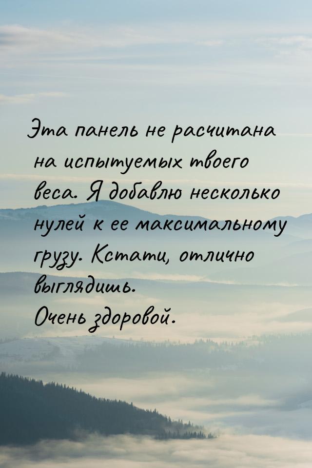 Эта панель не расчитана на испытуемых твоего веса. Я добавлю несколько нулей к ее максимал